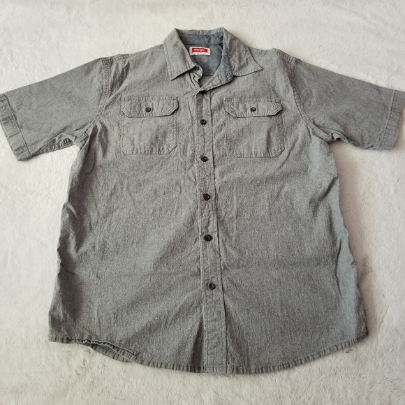 WRANGLER Set of 2 Woven Twill Classic Short Sleeve Shirts Size M - Picture 2 of 13